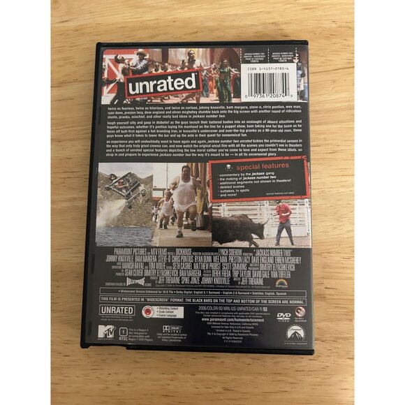 Jackass Number Two Unrated 2006 DVD Comedy Johnny Knoxville MTV Films Pre-Owned - Picture 2 of 4
